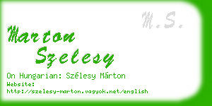 marton szelesy business card